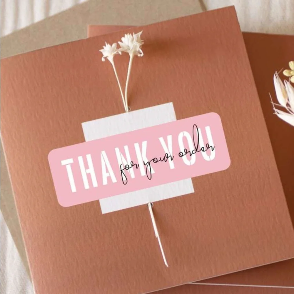 Pink Thank You Stickers, 30 ct